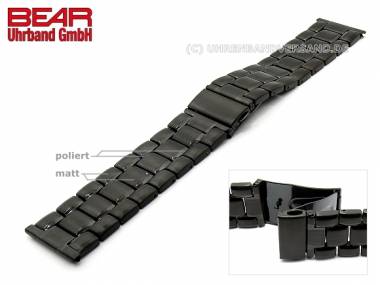 Stainless steel band 26mm black partly polished from BEAR - Bild vergr��ern 