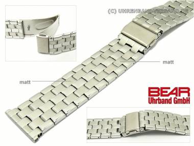 Stainless steel band 24mm solid-look partly polished plain elegant design from BEAR - Bild vergr��ern 