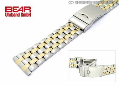 Stainless steel band 22mm dual tone partly polished elegant design from BEAR - Bild vergr��ern 