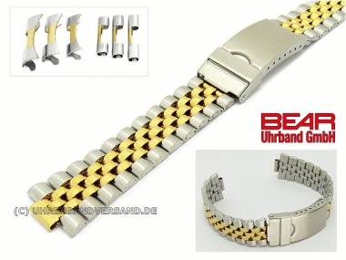 Stainless steel band dual tone multiple ends 18-22mm curved/straight partly polished from BEAR - Bild vergr��ern 