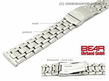 Stainless steel band 20mm solid-look partly polished sporty-elegant from BEAR - Bild vergr��ern 