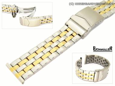 Watch band 20mm stainless steel dual tone solid-look casual & elegant design from Eichmueller - Bild vergr��ern 