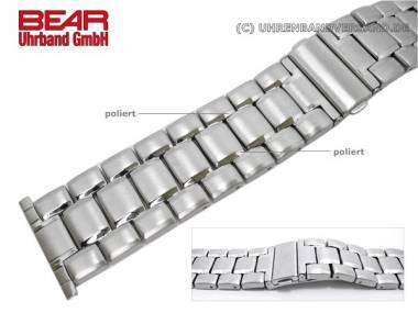 Stainless steel band 26mm solid-look partly polished sporty-classic from BEAR - Bild vergr��ern 