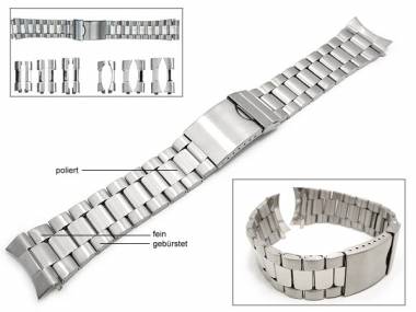 Watch strap 22-26mm Stainless Steel EULIT partly polished multiple ends curved/straight - Bild vergr��ern 