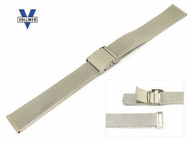 Mesh watch band stainless steel 16mm sand blasted fine mesh structure from Vollmer - Bild vergr��ern 