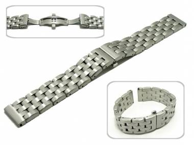 Watch band stainless steel 24mm solid heavy type brushed with butterfly clasp - Bild vergr��ern 