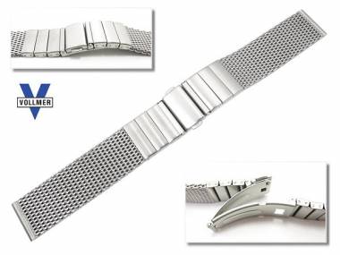 Mesh watch band stainless steel 16mm SES medium weight partly polished from Vollmer - Bild vergr��ern 