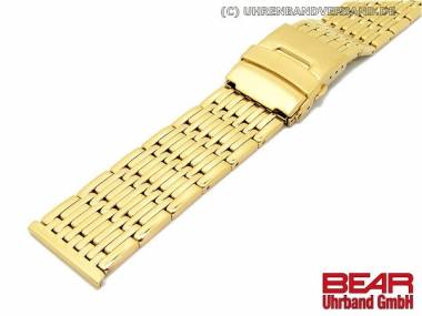 Stainless steel watch band 24mm golden solid-look polished elegant design from BEAR - Bild vergr��ern 