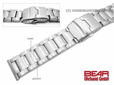 Stainless steel band 22mm solid-look partly polished sporty from BEAR - Bild vergr��ern 