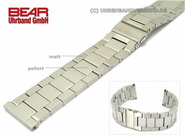 Stainless steel band 24mm solid partly polished plain-elegant from BEAR - Bild vergr��ern 