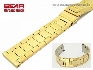 Stainless steel band 24mm golden solid polished plain-elegant from BEAR - Bild vergr��ern 