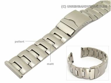 Watch band stainless steel 22mm solid partly polished clasp - Bild vergr��ern 