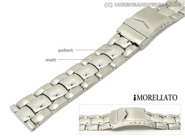 Watch strap 22mm stainless steel -Malachit- solid partly polished by MORELLATO - Bild vergr��ern 