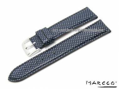 Watch band -Caddy- 22mm dark blue/white casual punched holes golf design by Marcco - Bild vergr��ern 