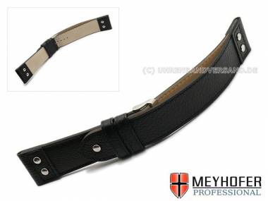 Watch band -Varde- 30mm black grained aviator look by MEYHOFER (width of buckle 26 mm) - Bild vergr��ern 