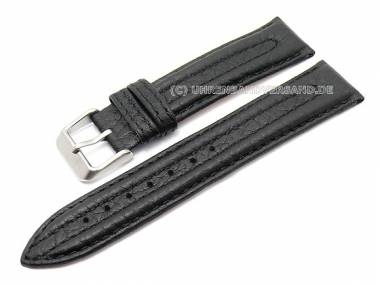 Watch band 22mm black double bulge grained - Bild vergr��ern 