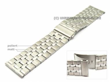 Watch band stainless steel 28mm folded finely brushed partly polished - Bild vergr��ern 