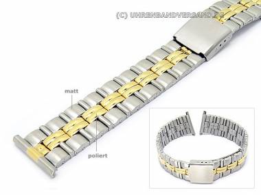 Watch band Stainless steel 20mm dual tone partly polished clasp - Bild vergr��ern 