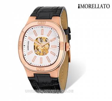 Men's automatic watch stainless steel ros� gold white/see through face from Morellato (*MT*HU*) - Bild vergr��ern 