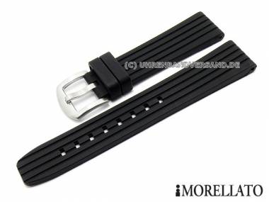 Watch strap -Brenta- 24mm black silicone with structure by MORELLATO (width of buckle 22 mm) - Bild vergr��ern 