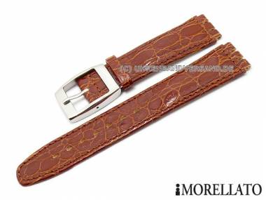 Watch strap -Hilton Coccodrillo- 17mm golden brown leather suitable for Swatch by MORELLATO - Bild vergr��ern 
