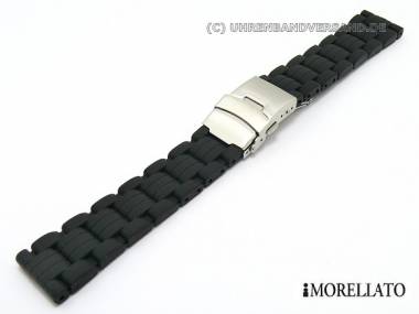 Watch strap -Iseo- 24mm black silicone metal clasp from MORELLATO - Bild vergr��ern 