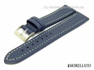 Watch strap -Tipo Locman- XL 24mm dark blue Lorica light stitching MORELLATO (width of buckle 20 mm) - Bild vergr��ern 
