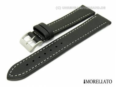 Watch strap -Tipo Locman- XL 22mm black Lorica light stitching by MORELLATO (width of buckle 20 mm) - Bild vergr��ern 