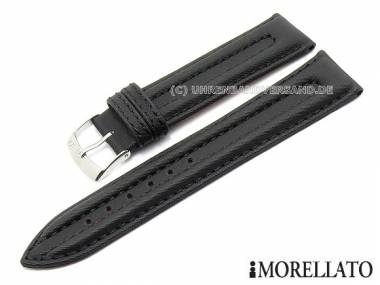 Watch strap 18mm black -Party- double bulge by MORELLATO (width of buckle 16 mm) - Bild vergr��ern 