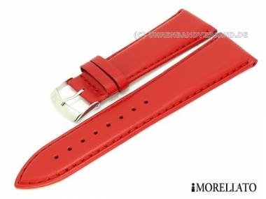 Watch strap 24mm red -Nappa Extra- smooth surface by MORELLATO (width of buckle 22 mm) - Bild vergr��ern 