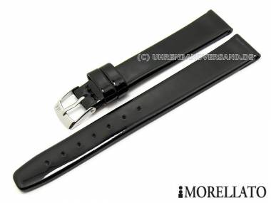 Watch strap 14mm black -Shiny- patent leather by MORELLATO (width of buckle 12 mm) - Bild vergr��ern 