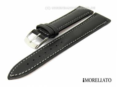 Watch strap 16mm black -Thesis- morocco-leather stitched by MORELLATO - Bild vergr��ern 