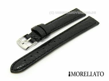 Watch strap 12mm black -Touring Squalo Calf- Shark grain stitched by MORELLATO - Bild vergr��ern 