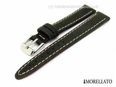 Watch band -Pentathlon- 14mm black aqua-wash-leather grained surface by MORELLATO - Bild vergr��ern 