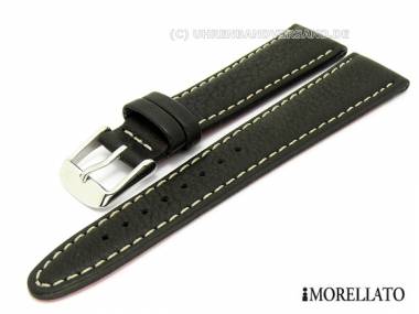 Watch band -Pentathlon- 18mm black aqua-wash-leather grained surface by MORELLATO - Bild vergr��ern 