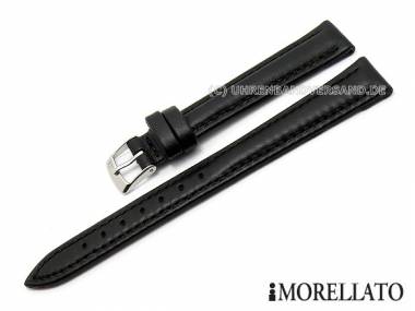 Watch strap -Musa- 14mm black finely grained stitched by MORELLATO (width of buckle 12 mm) - Bild vergr��ern 
