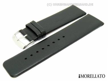 Watch strap -Large- 28mm black thin without stitching smooth surface by MORELLATO - Bild vergr��ern 