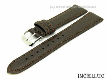 Watch strap -Wild Pekary- 16mm dark brown real peccary leather grained from MORELLATO - Bild vergr��ern 