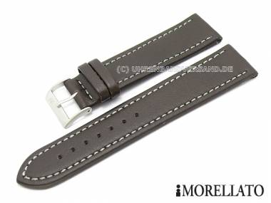 Watch strap 22mm dark brown -Tipo Locman- Lorica waterproof light gray stitching by MORELLATO - Bild vergr��ern 