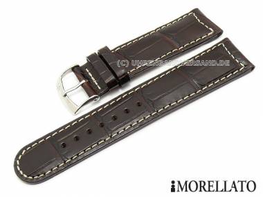 Watch band -Guttuso- 20mm dark brown alligator grain by MORELLATO (width of buckle 18 mm) - Bild vergr��ern 