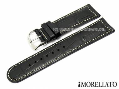 Watch band -Guttuso- 24mm black alligator grain by MORELLATO (width of buckle 22 mm) - Bild vergr��ern 