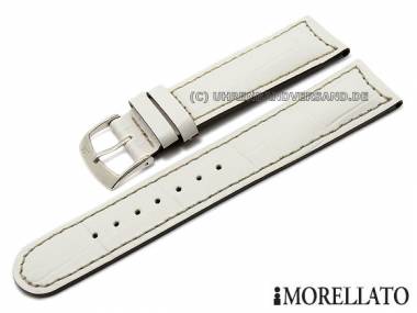 Watch band -Guttuso- 18mm white alligator grain by MORELLATO (width of buckle 16 mm) - Bild vergr��ern 