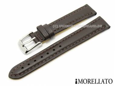 Watch strap -Fitness- 16mm dark brown kangaroo leather by MORELLATO (width of buckle 14 mm) - Bild vergr��ern 