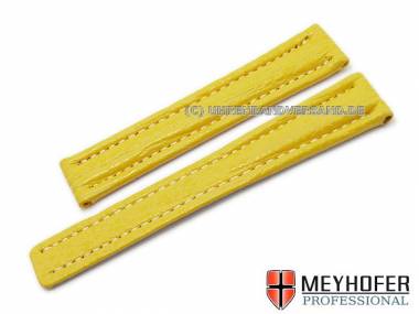 Watch band -Genua- 15mm yellow genuine shark for Breitling MEYHOFER (width of buckle 14 mm) - Bild vergr��ern 