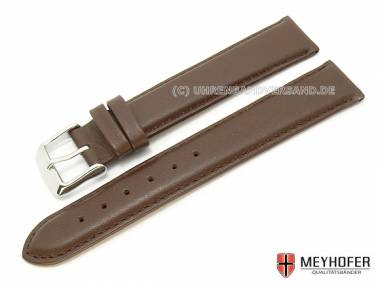 Watch band -Kiruna- 21mm dark brown XL smooth surface by MEYHOFER (width of buckle 20 mm) - Bild vergr��ern 