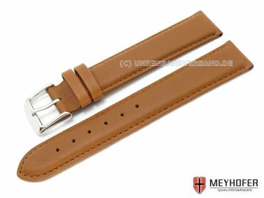 Watch band -Kiruna- 21mm light brown XL smooth surface by MEYHOFER (width of buckle 20 mm) - Bild vergr��ern 