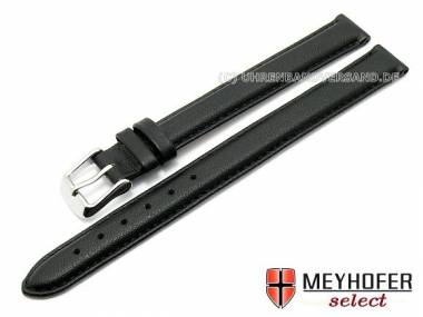 Watch band -Antwerpen- XL super long 14mm black smooth by MEYHOFER (width of buckle 14 mm) - Bild vergr��ern 