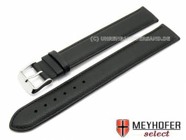 Watch band -Antwerpen- XL super long 18mm black smooth by MEYHOFER (width of buckle 18 mm) - Bild vergr��ern 