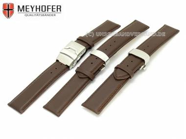 1 Watch band -Stavanger- 21mm dark brown (3 clasps selectable) by MEYHOFER (width of buckle 20 mm) - Bild vergr��ern 