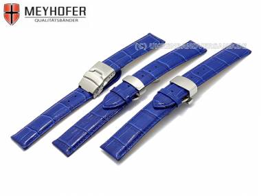 Watch band -Narvik- 21mm blue clasp (3 versions selectable) by MEYHOFER (width of buckle 20 mm) - Bild vergr��ern 